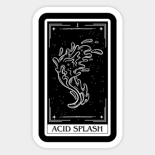 Acid Splash Dnd 5e Spells Tarot Card Dungeons and Dragons Gift Sticker